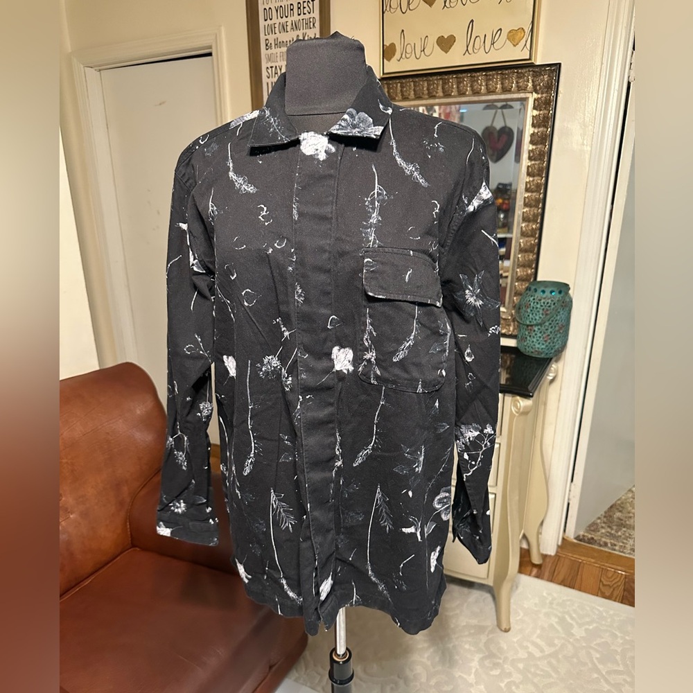 I.N.C international concept WOMEN’S SIZE XL BUTTON DOWN FLORAL SHIRT JACKET